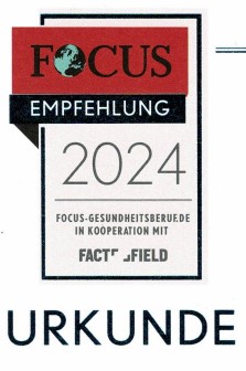 Focus Urkunde Empfehlung Physiotherapie 2024