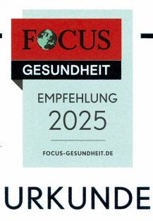 Focus Urkunde Empfehlung Physiotherapie 2025